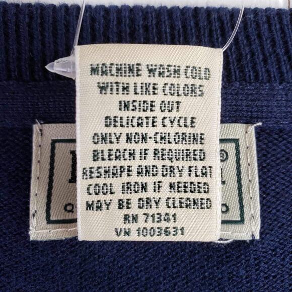 LL Bean Sweater Men’s Size XXL Navy Blue Cashmere Cotton Pullover Knit New - Picture 4 of 6